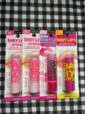 (4) Maybelline Baby Lips Moisturizing Lip Balm - Pink Shades